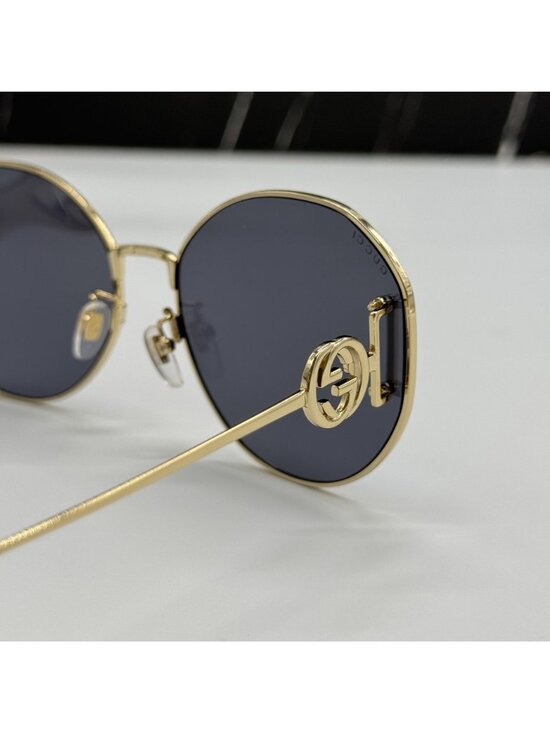 New Gucci GG1206SA 002 Women Oversized Gold Gray Sunglasses main image 4